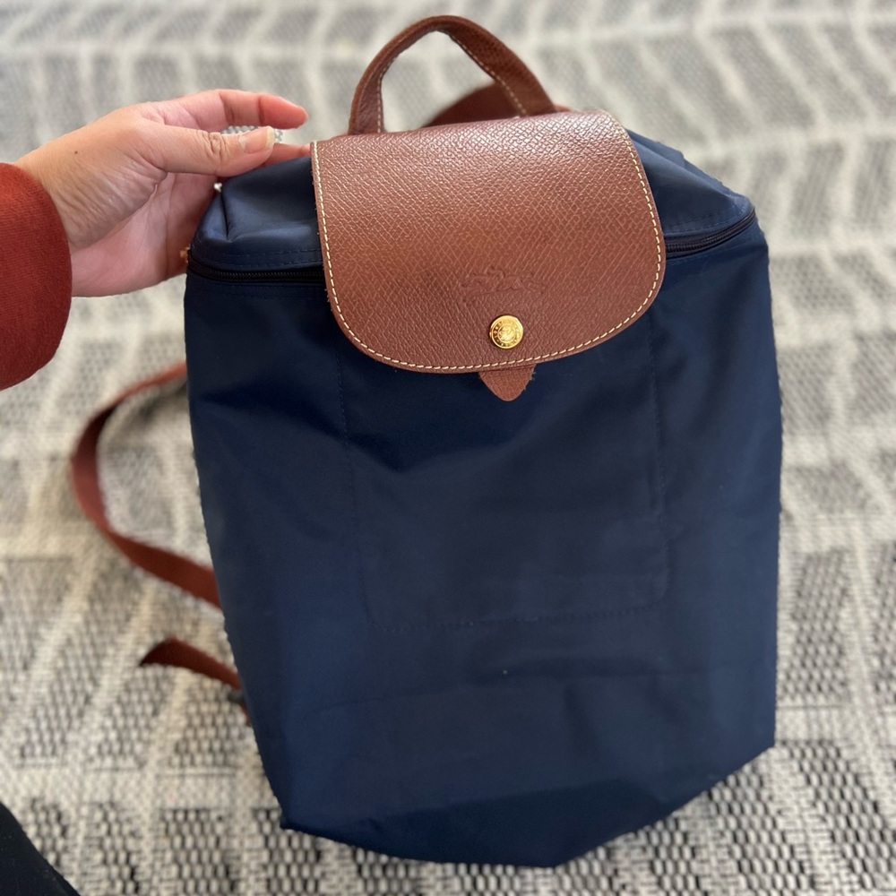 LongChamp Le Pliage Nylon Backpack, Navy